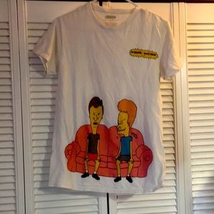 Beavis & Butthead White Cartoon T-Shirt